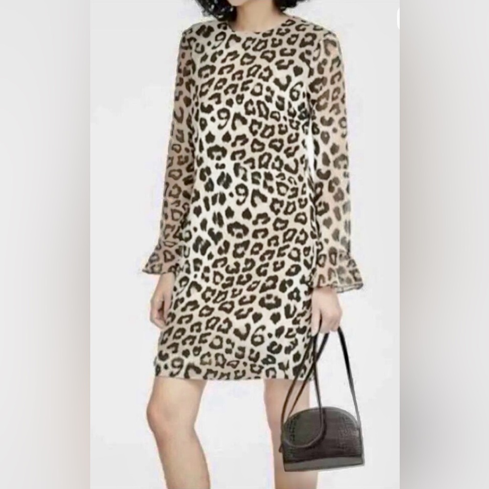 Banana Republic Black and Tan Cheetah Print Dress NWT